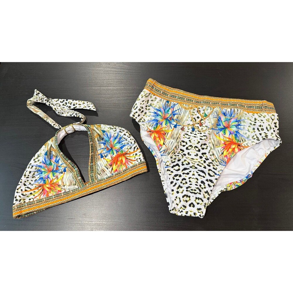 Venus halter bikini animal print size 8 12 high waisted NWOT medium large